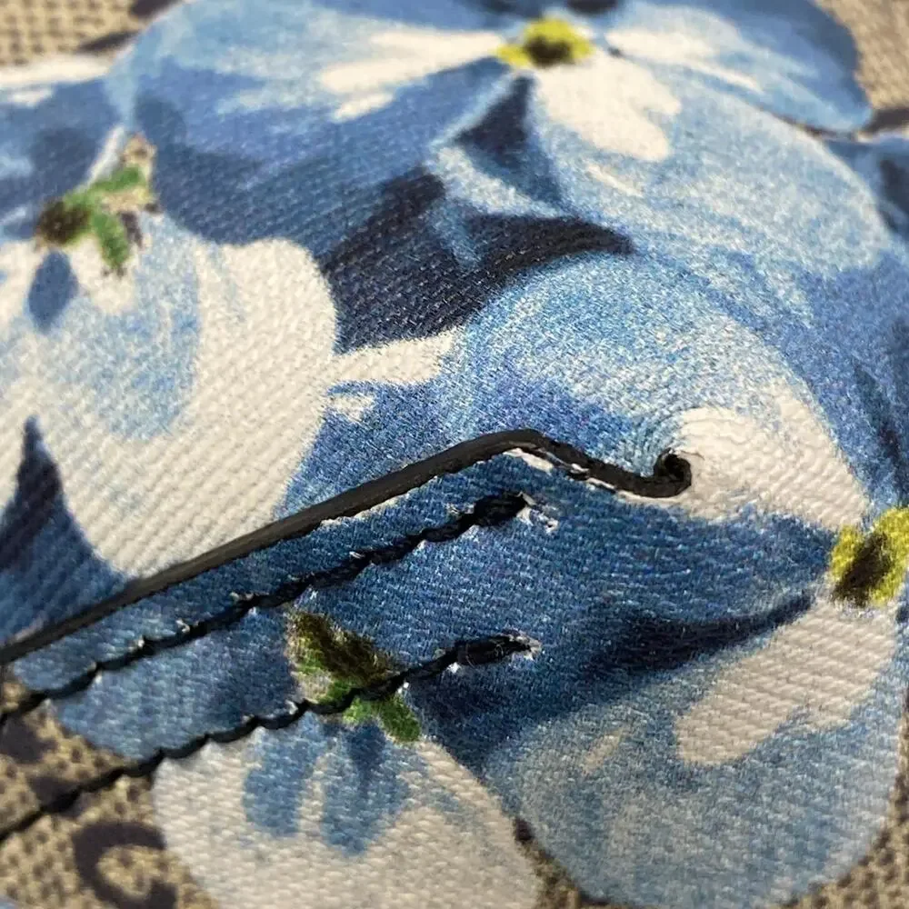 Gucci GG Blooms Tote Bag 546323 Blue Black Multi PVC Leather - Picture 6 of 14
